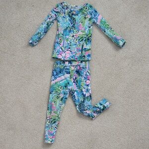 Lilly Pulitzer Kids Pajama Set - Blue and Pink Floral
